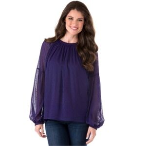 Michael by Michael Kors Purple Chiffon Blousant